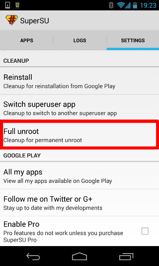 android-update-unroot